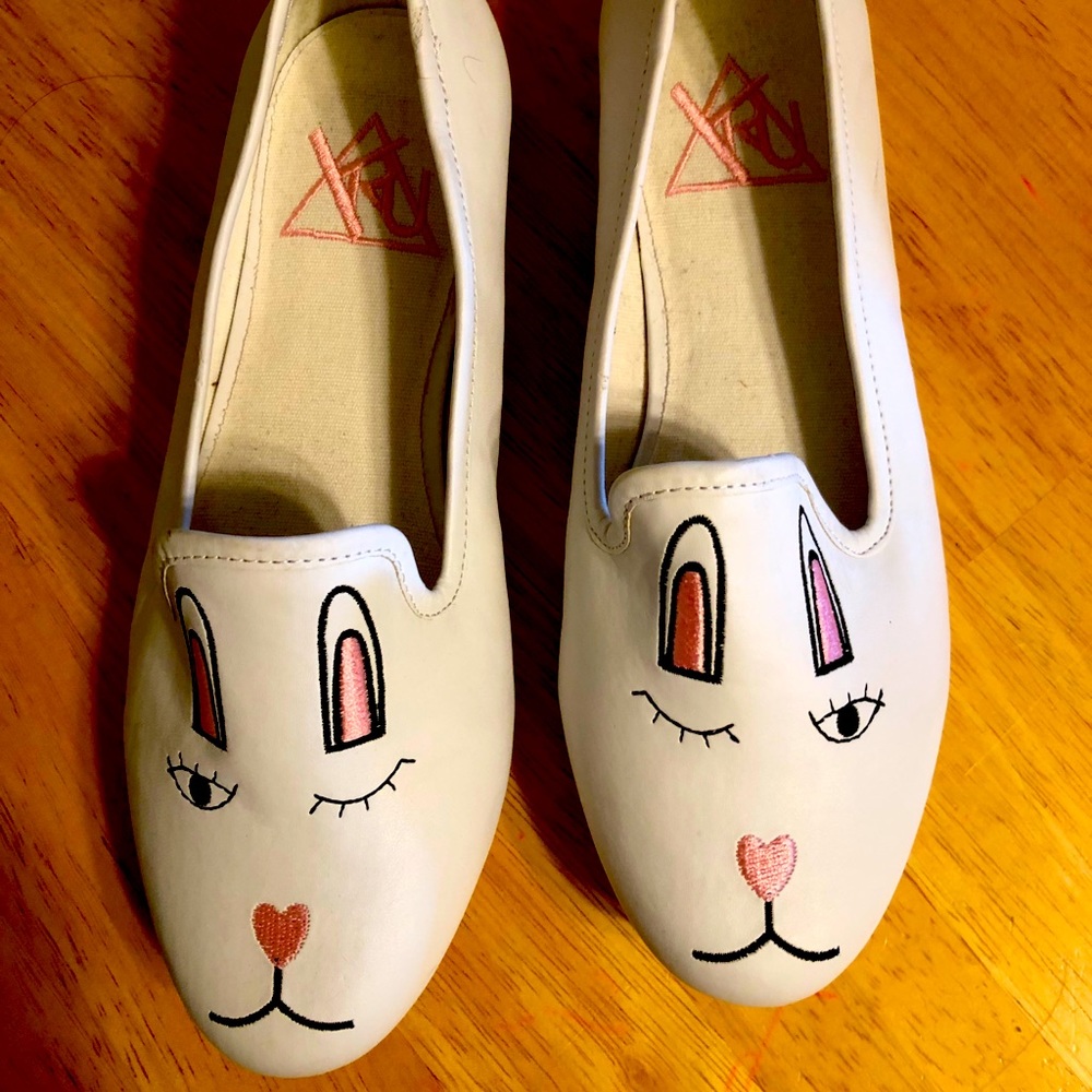 YRU Bunny Rabbit Slip On Flat Shoes